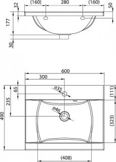 Тумба с раковиной 60 см Ravak SD Classic II 70508020,X000000902, белый
